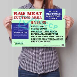 raw meats cutting area poster